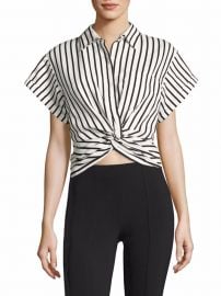 T by Alexander Wang T by Twisted Front Striped Shirt at Saks Fifth Avenue